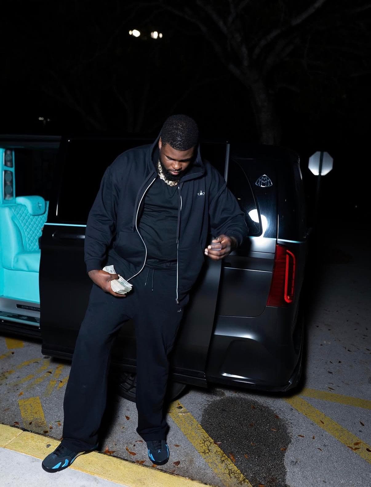 Luxury car on location