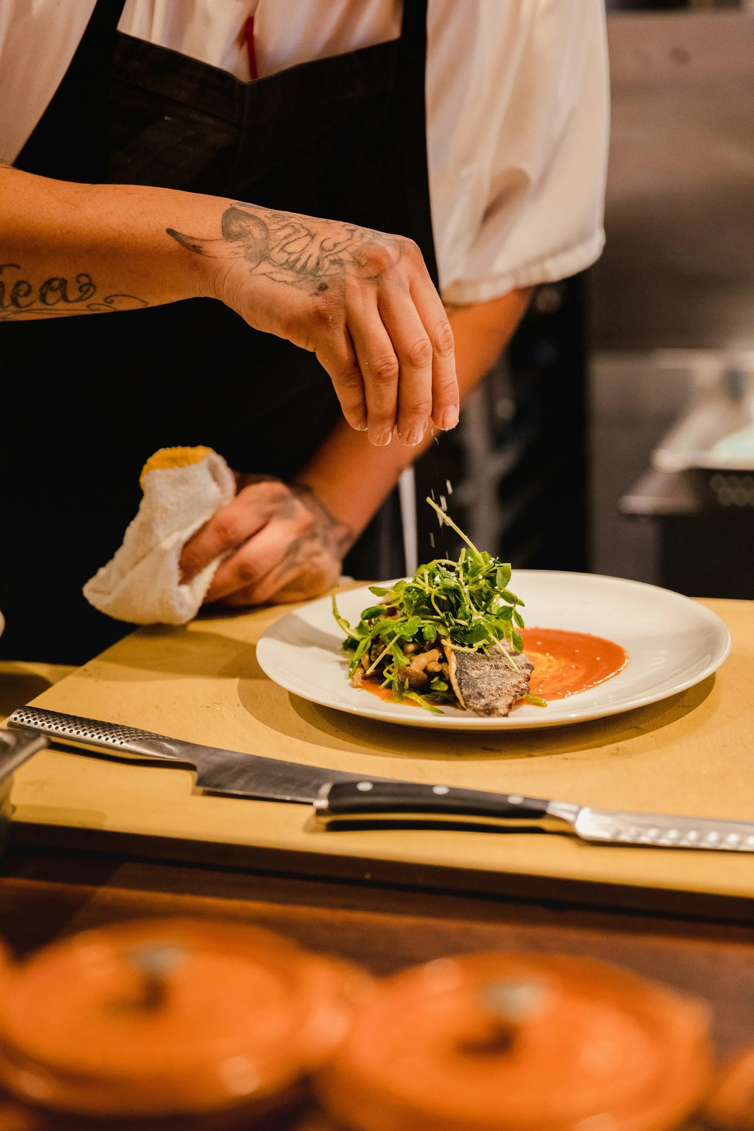 Private chef dining — fine dining spread
