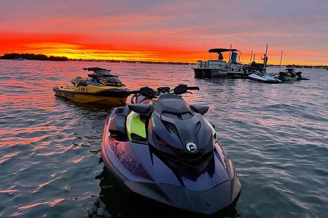 Jet ski on turquoise water at speed