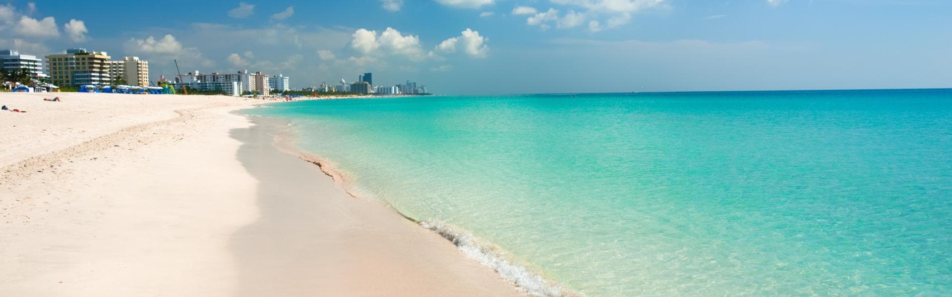 Miami beach and skyline
